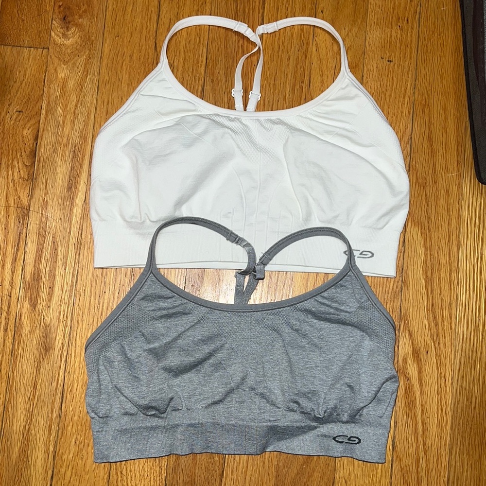 2x C9 by Champion White & Gray Unlined Sports Bras L